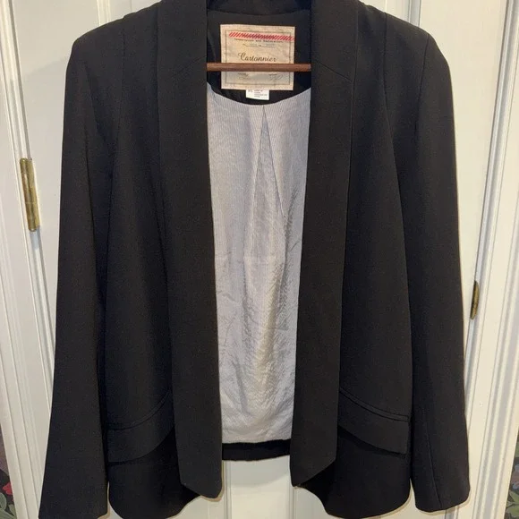 Anthropologie Cartonnier Open Front Drapey Blazer Chic Career Jacket Sz XS - Picture 1 of 7